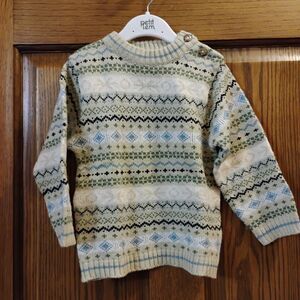 Vintage BT Kids Cable Knit Sweater Boys Size 24m Pull Over Multicolor